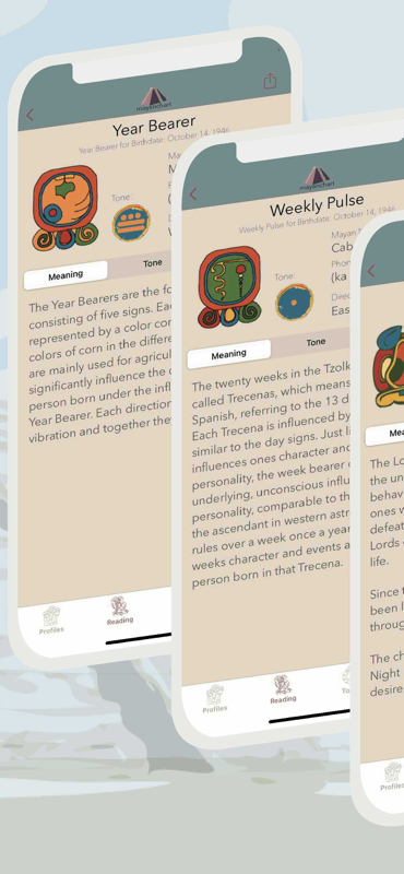 MayanChart alphabetical profiles screen preview